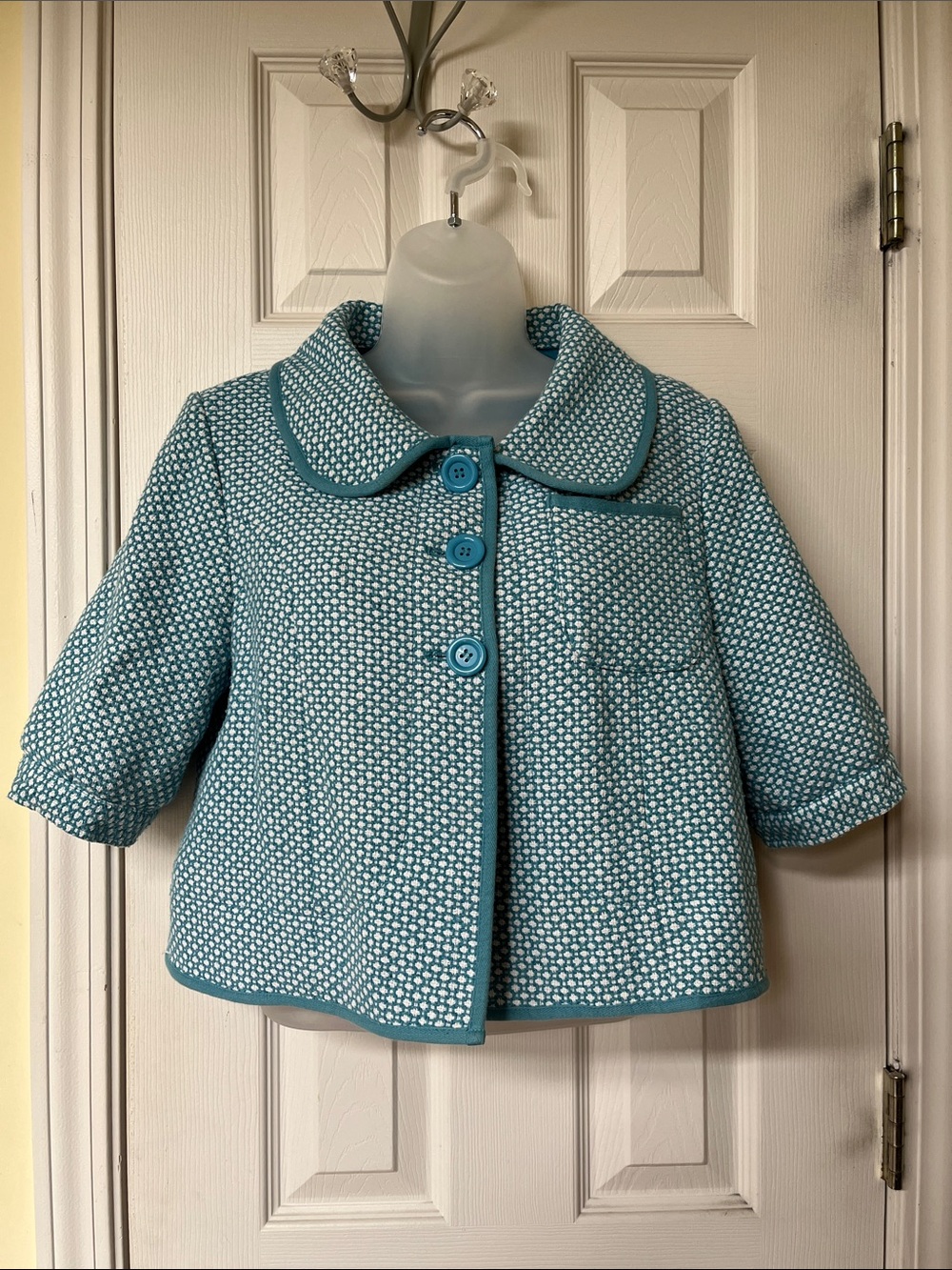Tweed crop lined jacket size large